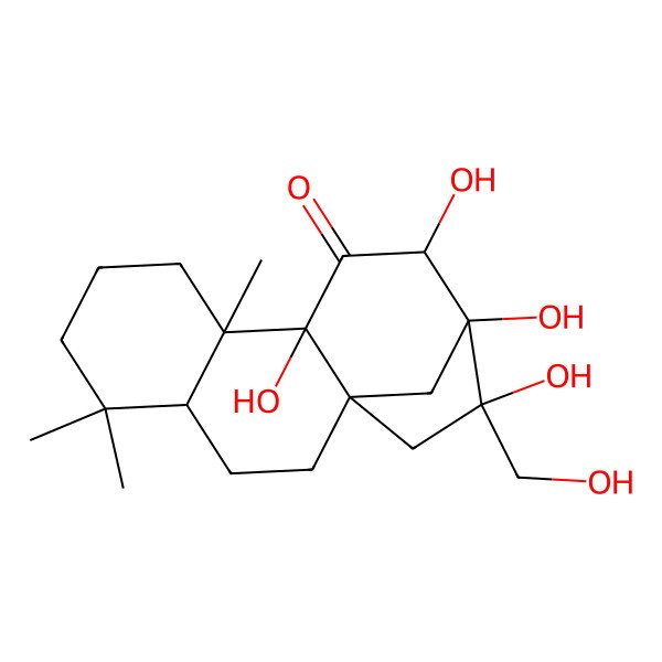 2D Structure of 10,12,13,14-Tetrahydroxy-14-(hydroxymethyl)-5,5,9-trimethyltetracyclo[11.2.1.01,10.04,9]hexadecan-11-one