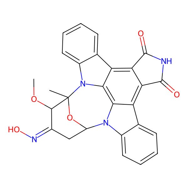 2D Structure of 4-Hydroxyimino-3-methoxy-2-methyl-29-oxa-1,7,17-triazaoctacyclo[12.12.2.12,6.07,28.08,13.015,19.020,27.021,26]nonacosa-8,10,12,14,19,21,23,25,27-nonaene-16,18-dione
