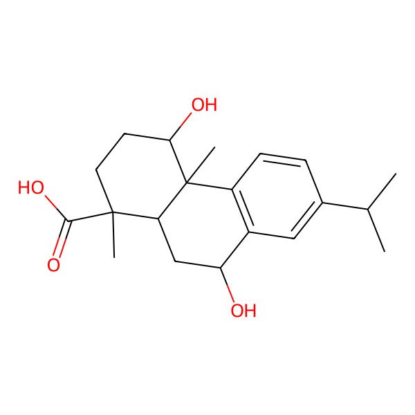 2D Structure of 4,9-Dihydroxy-1,4a-dimethyl-7-propan-2-yl-2,3,4,9,10,10a-hexahydrophenanthrene-1-carboxylic acid