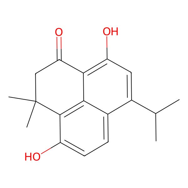 2D Structure of 4,9-dihydroxy-3,3-dimethyl-7-propan-2-yl-2H-phenalen-1-one