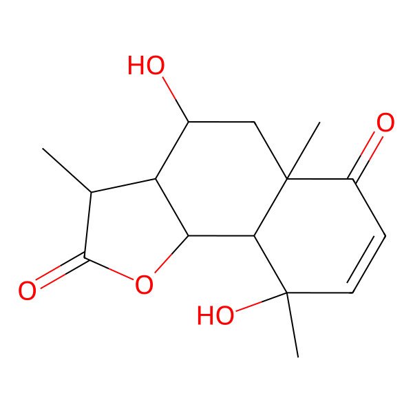 2D Structure of 4,9-Dihydroxy-3,5a,9-trimethyl-3,3a,4,5,9a,9b-hexahydrobenzo[g][1]benzofuran-2,6-dione