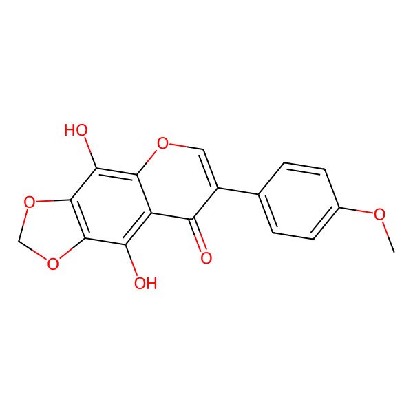 2D Structure of 4,9-Dihydroxy-7-(4-methoxyphenyl)-[1,3]dioxolo[4,5-g]chromen-8-one