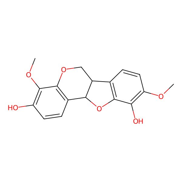 2D Structure of 4,9-dimethoxy-6a,11a-dihydro-6H-[1]benzofuro[3,2-c]chromene-3,10-diol