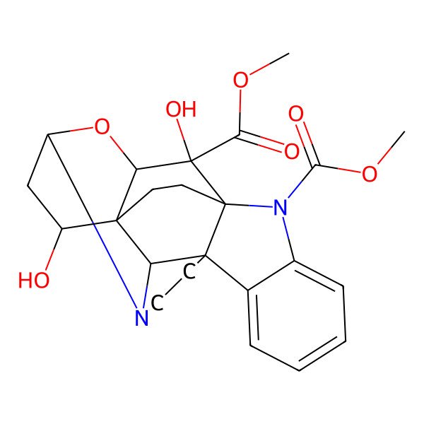 2D Structure of Dimethyl 15,20-dihydroxy-17-oxa-3,13-diazaheptacyclo[12.6.2.01,16.02,6.03,18.06,14.07,12]docosa-7,9,11-triene-13,15-dicarboxylate
