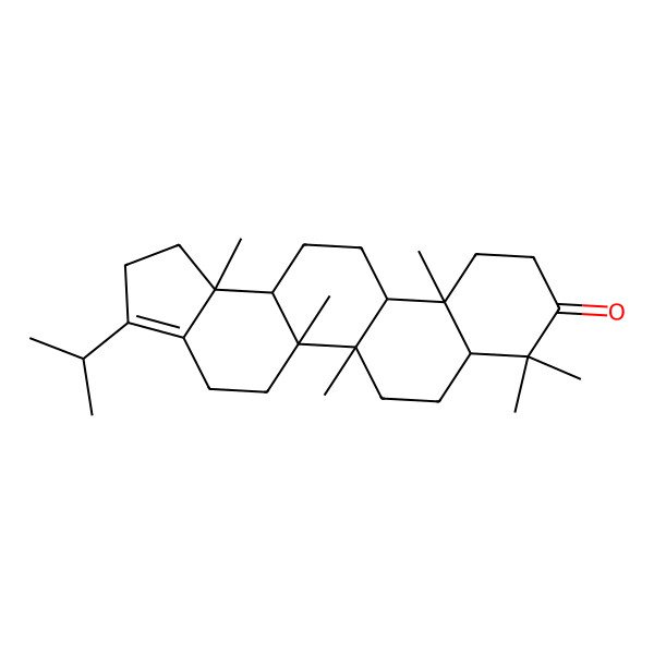 2D Structure of 5a,5b,8,8,11a,13b-hexamethyl-3-propan-2-yl-2,4,5,6,7,7a,10,11,11b,12,13,13a-dodecahydro-1H-cyclopenta[a]chrysen-9-one