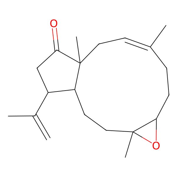 2D Structure of 4,9,12-Trimethyl-15-prop-1-en-2-yl-5-oxatricyclo[10.3.0.04,6]pentadec-9-en-13-one