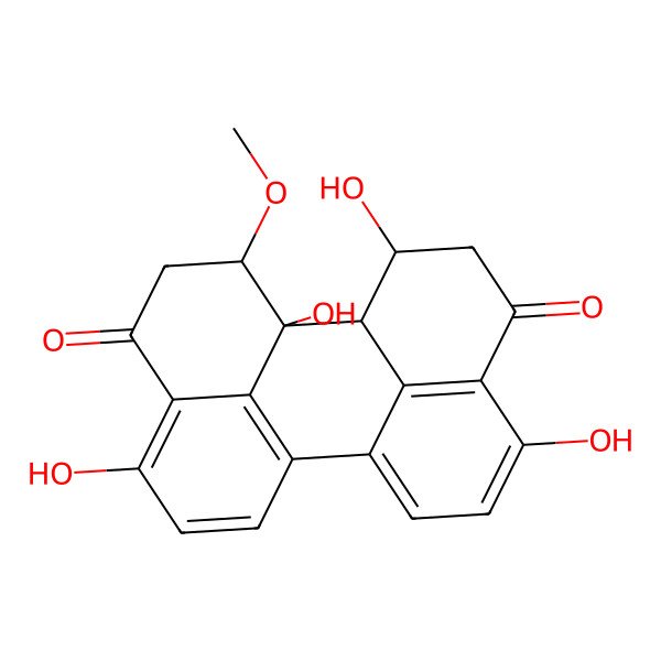 2D Structure of 4,9,12,12b-tetrahydroxy-1-methoxy-2,11,12,12a-tetrahydro-1H-perylene-3,10-dione