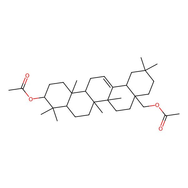 2D Structure of [(4aS,6aS,6aS,6bR,8aS,10S,12aR,14bS)-10-acetyloxy-2,2,6a,6b,9,9,12a-heptamethyl-1,3,4,5,6,6a,7,8,8a,10,11,12,13,14b-tetradecahydropicen-4a-yl]methyl acetate