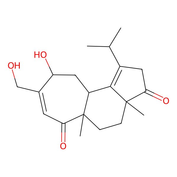 2D Structure of (3aR,5aR,9R,10aR)-9-hydroxy-8-(hydroxymethyl)-3a,5a-dimethyl-1-propan-2-yl-2,4,5,9,10,10a-hexahydrocyclohepta[e]indene-3,6-dione
