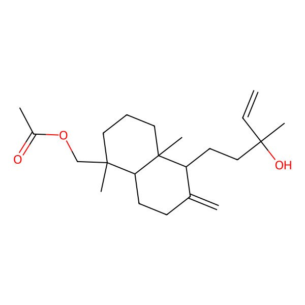 2D Structure of [(1R,4aR,5S,8aR)-5-[(3R)-3-hydroxy-3-methylpent-4-enyl]-1,4a-dimethyl-6-methylidene-3,4,5,7,8,8a-hexahydro-2H-naphthalen-1-yl]methyl acetate