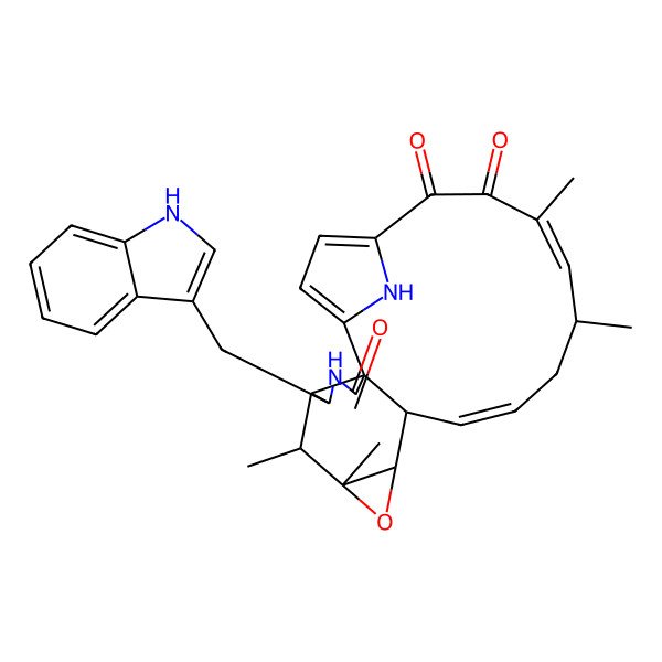 2D Structure of 5-(1H-indol-3-ylmethyl)-7,8,15,17-tetramethyl-9-oxa-4,23-diazapentacyclo[18.2.1.02,6.02,11.08,10]tricosa-1(22),12,16,20-tetraene-3,18,19-trione