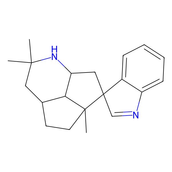 2D Structure of 4,9,9-Trimethylspiro[8-azatricyclo[5.3.1.04,11]undecane-5,3'-indole]