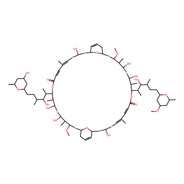 2D Structure of (1R,3R,5Z,7Z,11S,12S,15R,16S,19R,23R,27E,29E,33S,34R,35R,37S,38S,39R,41S)-3,13,15,25,35,37-hexahydroxy-11-[(2S,3S,4S)-3-hydroxy-6-[(2S,4R,6R)-4-hydroxy-6-methyloxan-2-yl]-4-methylhexan-2-yl]-33-[(2S,3S,4S)-3-hydroxy-6-[(2S,4R,6R)-4-methoxy-6-methyloxan-2-yl]-4-methylhexan-2-yl]-17,39-dimethoxy-6,12,16,28,34,38-hexamethyl-10,32,45,46-tetraoxatricyclo[39.3.1.119,23]hexatetraconta-5,7,21,27,29,43-hexaene-9,31-dione