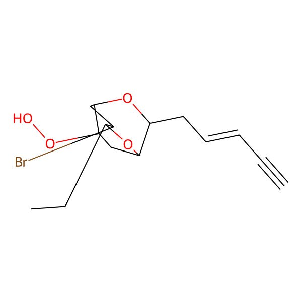 2D Structure of (1S,3S,4R,6R,8S,10S)-4-bromo-3-ethyl-10-hydroperoxy-8-[(Z)-pent-2-en-4-ynyl]-2,7-dioxabicyclo[4.2.2]decane