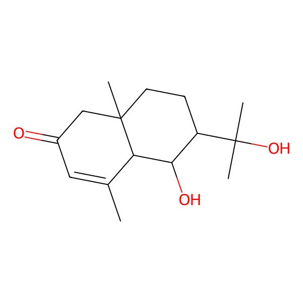 2D Structure of (4aR,5R,6R,8aS)-5-hydroxy-6-(2-hydroxypropan-2-yl)-4,8a-dimethyl-1,4a,5,6,7,8-hexahydronaphthalen-2-one