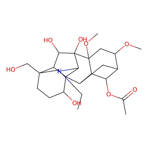 2D Structure of [11-Ethyl-9,16,18-trihydroxy-13-(hydroxymethyl)-6,8-dimethoxy-11-azahexacyclo[7.7.2.12,5.01,10.03,8.013,17]nonadecan-4-yl] acetate