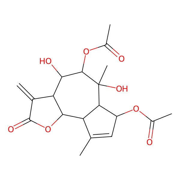 2D Structure of [(3aR,4R,5R,6S,6aS,7R,9aR,9bR)-5-acetyloxy-4,6-dihydroxy-6,9-dimethyl-3-methylidene-2-oxo-4,5,6a,7,9a,9b-hexahydro-3aH-azuleno[4,5-b]furan-7-yl] acetate