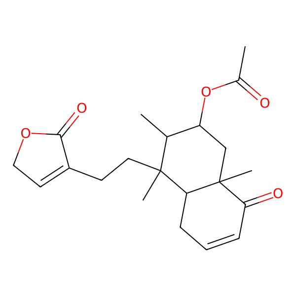 2D Structure of [3,4,8a-trimethyl-8-oxo-4-[2-(5-oxo-2H-furan-4-yl)ethyl]-2,3,4a,5-tetrahydro-1H-naphthalen-2-yl] acetate