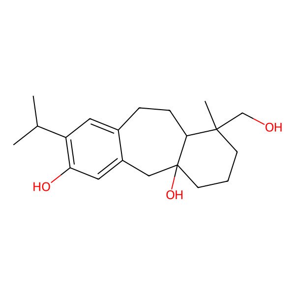 2D Structure of (1S,11S,12S)-12-(hydroxymethyl)-12-methyl-6-propan-2-yltricyclo[9.4.0.03,8]pentadeca-3,5,7-triene-1,5-diol