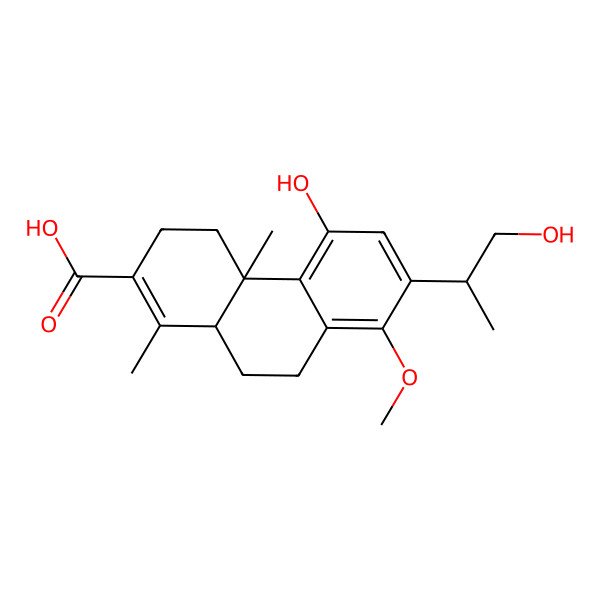 2D Structure of (4aS,10aS)-5-hydroxy-7-[(2S)-1-hydroxypropan-2-yl]-8-methoxy-1,4a-dimethyl-4,9,10,10a-tetrahydro-3H-phenanthrene-2-carboxylic acid
