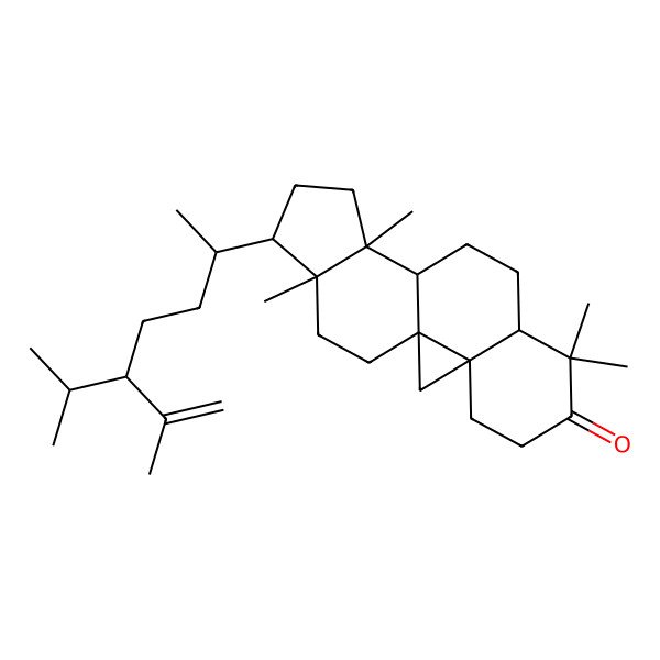 2D Structure of 7,7,12,16-Tetramethyl-15-(6-methyl-5-propan-2-ylhept-6-en-2-yl)pentacyclo[9.7.0.01,3.03,8.012,16]octadecan-6-one