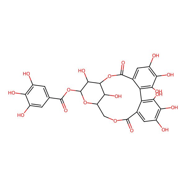 2D Structure of [(1R,19S,21S,22S,23S)-6,7,8,11,12,13,22,23-octahydroxy-3,16-dioxo-2,17,20-trioxatetracyclo[17.3.1.04,9.010,15]tricosa-4,6,8,10,12,14-hexaen-21-yl] 3,4,5-trihydroxybenzoate
