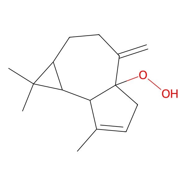 2D Structure of 4a-Hydroperoxy-1,1,7-trimethyl-4-methylidene-1a,2,3,5,7a,7b-hexahydrocyclopropa[e]azulene