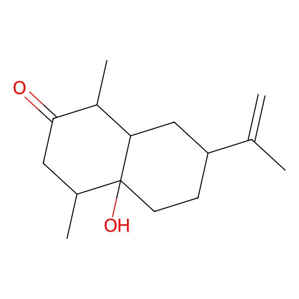 2D Structure of 4a-Hydroxy-1,4-dimethyl-7-prop-1-en-2-yl-1,3,4,5,6,7,8,8a-octahydronaphthalen-2-one