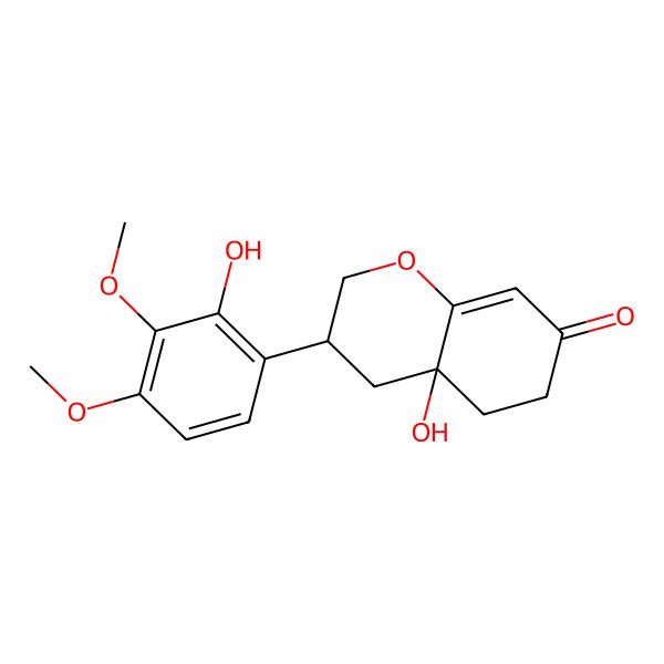 2D Structure of 4a-hydroxy-3-(2-hydroxy-3,4-dimethoxyphenyl)-3,4,5,6-tetrahydro-2H-chromen-7-one