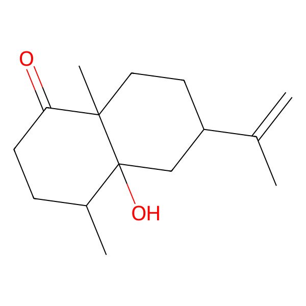 2D Structure of 4a-Hydroxy-6-isopropenyl-4,8a-dimethyloctahydro-1(2H)-naphthalenone 2D Structure of 4a-Hydroxy-6-isopropenyl-4,8a-dimethyloctahydro-1(2H)-naphthalenone