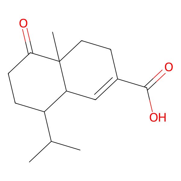 2D Structure of 4a-Methyl-5-oxo-8-propan-2-yl-3,4,6,7,8,8a-hexahydronaphthalene-2-carboxylic acid
