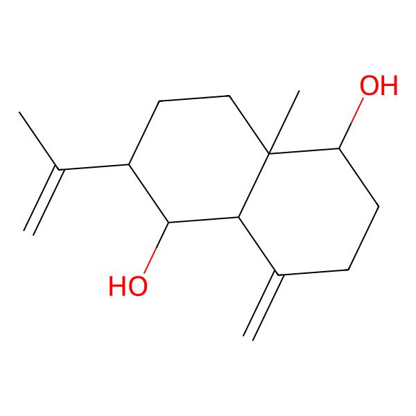 2D Structure of 4a-Methyl-8-methylidene-2-prop-1-en-2-yl-1,2,3,4,5,6,7,8a-octahydronaphthalene-1,5-diol