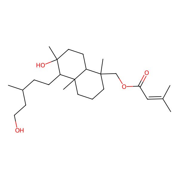 2D Structure of [(1S,4aR,5S,6S,8aS)-6-hydroxy-5-[(3S)-5-hydroxy-3-methylpentyl]-1,4a,6-trimethyl-3,4,5,7,8,8a-hexahydro-2H-naphthalen-1-yl]methyl 3-methylbut-2-enoate