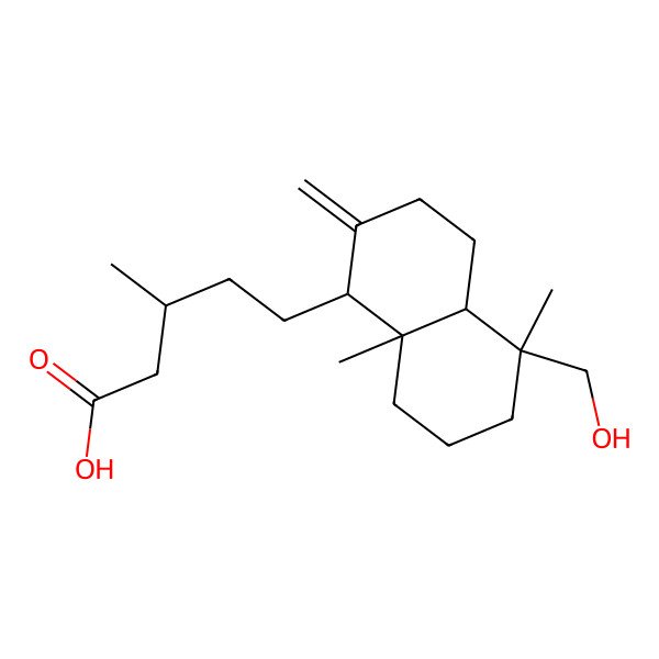 2D Structure of 5-[5-(hydroxymethyl)-5,8a-dimethyl-2-methylidene-3,4,4a,6,7,8-hexahydro-1H-naphthalen-1-yl]-3-methylpentanoic acid