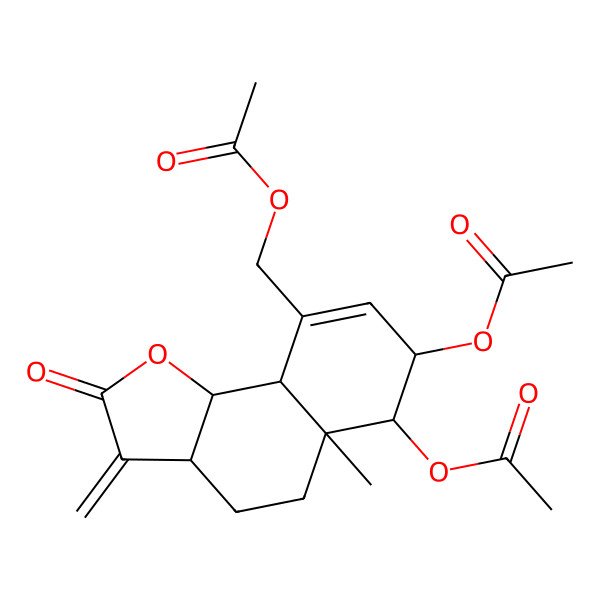 2D Structure of (6,7-diacetyloxy-5a-methyl-3-methylidene-2-oxo-4,5,6,7,9a,9b-hexahydro-3aH-benzo[g][1]benzofuran-9-yl)methyl acetate