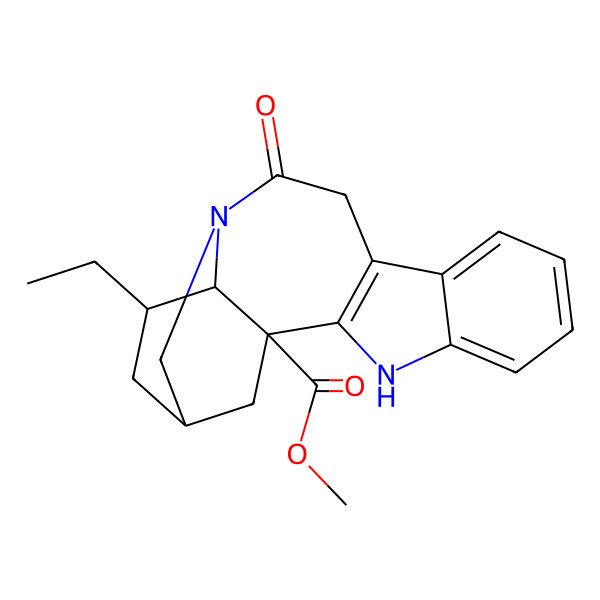 2D Structure of methyl (1S,15R,17S,18S)-17-ethyl-12-oxo-3,13-diazapentacyclo[13.3.1.02,10.04,9.013,18]nonadeca-2(10),4,6,8-tetraene-1-carboxylate