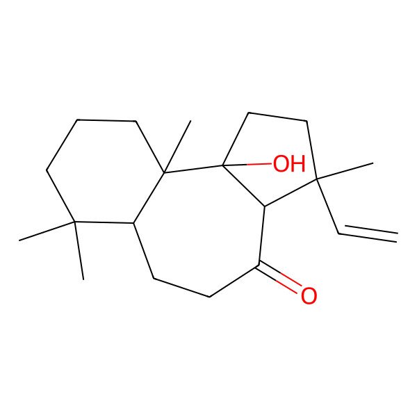 2D Structure of (3R,3aS,6aS,10aS,10bR)-3-ethenyl-10b-hydroxy-3,7,7,10a-tetramethyl-2,3a,5,6,6a,8,9,10-octahydro-1H-benzo[e]azulen-4-one