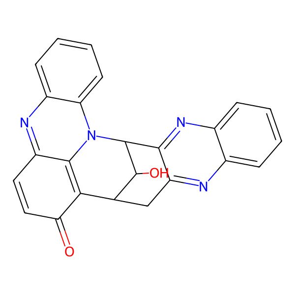 2D Structure of 28-Hydroxy-1,4,11,20-tetrazaheptacyclo[13.11.1.12,14.03,12.05,10.019,27.021,26]octacosa-3,5,7,9,11,15(27),17,19,21,23,25-undecaen-16-one
