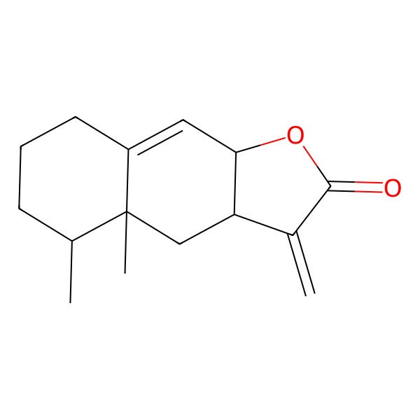 2D Structure of 4a,5-dimethyl-3-methylidene-4,5,6,7,8,9a-hexahydro-3aH-benzo[f][1]benzofuran-2-one
