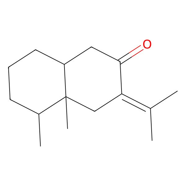 2D Structure of 4a,5-Dimethyl-3-propan-2-ylidene-4,5,6,7,8,8a-hexahydro-1H-naphthalen-2-one