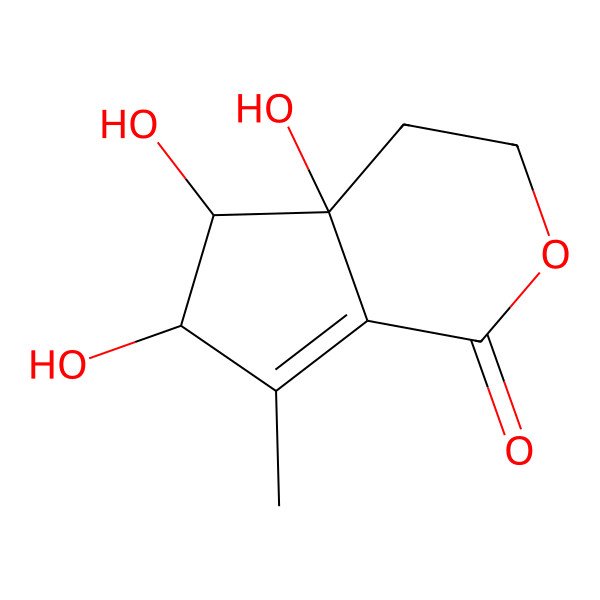 2D Structure of 4a,5,6-Trihydroxy-7-methyl-3,4,5,6-tetrahydrocyclopenta[c]pyran-1-one