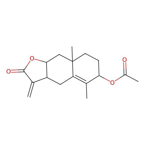 2D Structure of [(3aR,6S,8aR,9aR)-5,8a-dimethyl-3-methylidene-2-oxo-4,6,7,8,9,9a-hexahydro-3aH-benzo[f][1]benzofuran-6-yl] acetate