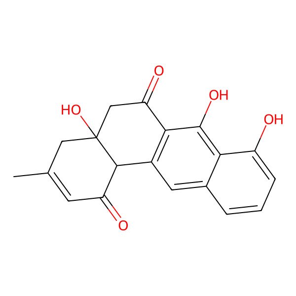 2D Structure of 4a,7,8-trihydroxy-3-methyl-5,12b-dihydro-4H-benzo[a]anthracene-1,6-dione