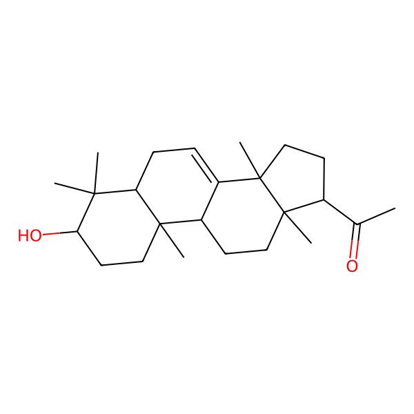 2D Structure of 1-[(3R,5R,9R,10R,13S,14S,17R)-3-hydroxy-4,4,10,13,14-pentamethyl-2,3,5,6,9,11,12,15,16,17-decahydro-1H-cyclopenta[a]phenanthren-17-yl]ethanone