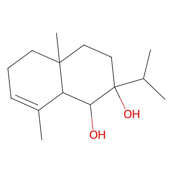 2D Structure of 4a,8-Dimethyl-2-propan-2-yl-1,3,4,5,6,8a-hexahydronaphthalene-1,2-diol 2D Structure of 4a,8-Dimethyl-2-propan-2-yl-1,3,4,5,6,8a-hexahydronaphthalene-1,2-diol