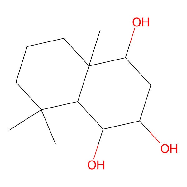 2D Structure of 4a,8,8-Trimethyl-1,2,3,4,5,6,7,8a-octahydronaphthalene-1,2,4-triol