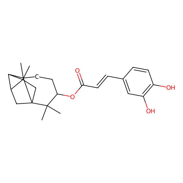 2D Structure of [(1S,3R,6R,7S,8R,9R)-2,2,6,8-tetramethyl-3-tetracyclo[6.2.1.01,6.07,9]undecanyl] (E)-3-(3,4-dihydroxyphenyl)prop-2-enoate