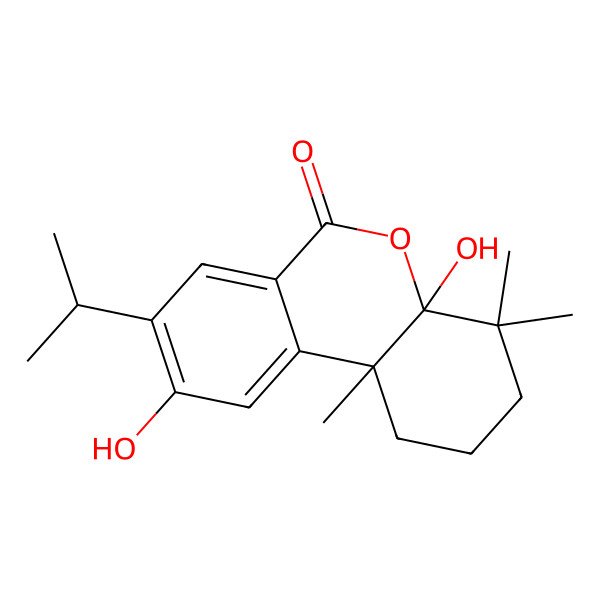 2D Structure of 4a,9-dihydroxy-4,4,10b-trimethyl-8-propan-2-yl-2,3-dihydro-1H-benzo[c]chromen-6-one