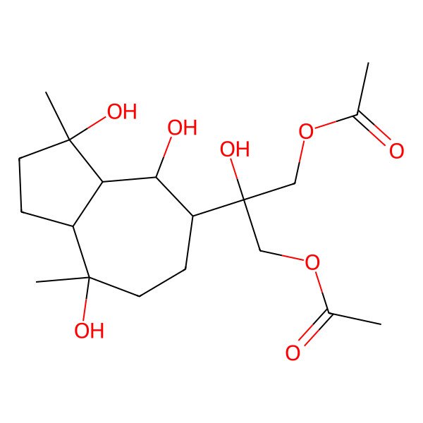 2D Structure of [3-Acetyloxy-2-hydroxy-2-(3,4,8-trihydroxy-3,8-dimethyl-1,2,3a,4,5,6,7,8a-octahydroazulen-5-yl)propyl] acetate