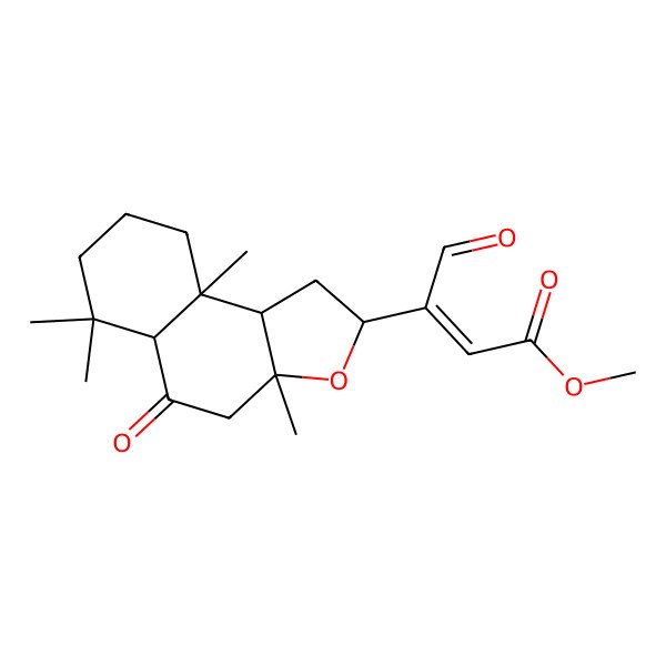 2D Structure of Methyl 3-(3a,6,6,9a-tetramethyl-5-oxo-1,2,4,5a,7,8,9,9b-octahydrobenzo[e][1]benzofuran-2-yl)-4-oxobut-2-enoate